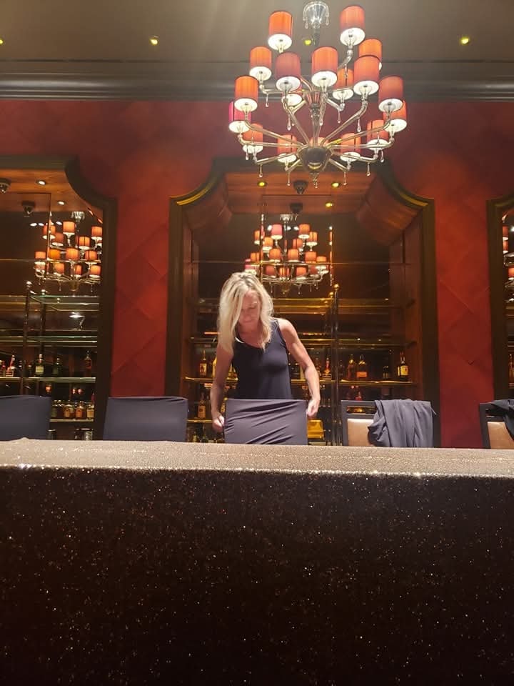 Owner working at an upscale venue
